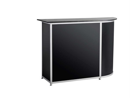 Disk med svängd hörna, 1500x500x1100mm, svart